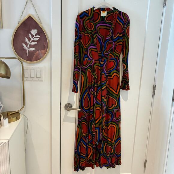 FARM Rio Rainbow Wild Hearts Maxi Dress Small - Picture 3 of 13